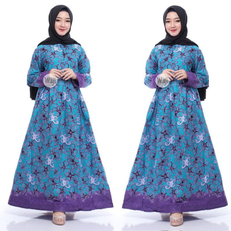 PROMO BATIK COUPLE KELUARGA SARIMBIT sania ruffle batik ori ndoro jowi motif CUMI TOSCA-GAMIS DEWASA