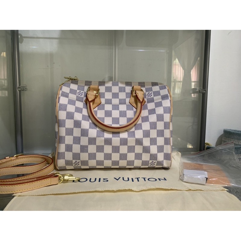 Preloved LV speedy bandou damier azur 25 Mirror