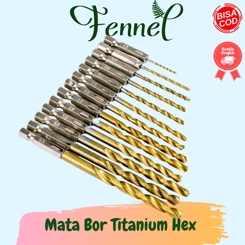 Mata Bor Power Drill Steel Titanium Hex Shank 13 PCS VDB13