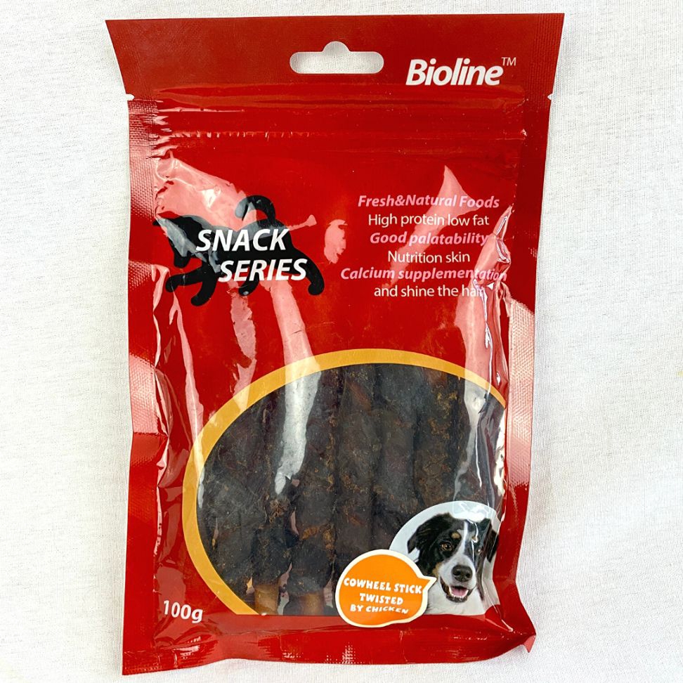 

BIOLINE Snack Anjing Cowheel Stick Twisted Chicken 100gr