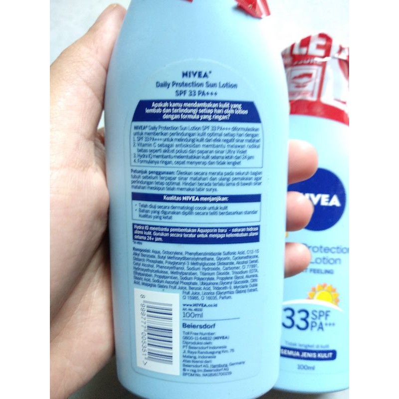 Nivea Daily Protection Sun Lotion Spf 33 Pa+++ 100Ml Body Lotion