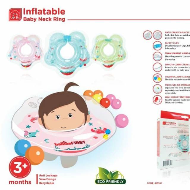 BABIESTFIRST Inflatable Neck Ring Pelampung Renang bayi Pelampung leher Neckring