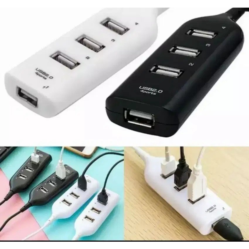 Kabel USB HUB 4 PORT 2.0 50 CM Power Adapter OTG 4 in 1 High Speed