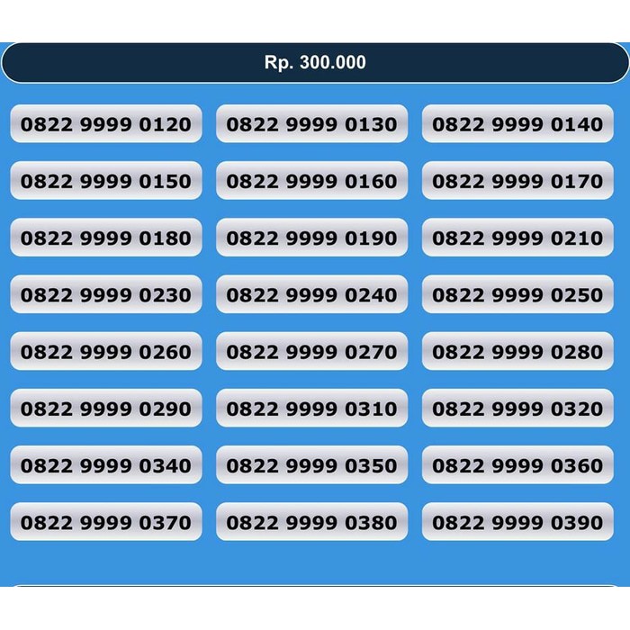 NOMOR CANTIK SIMPATI 0822 9999 XXXX