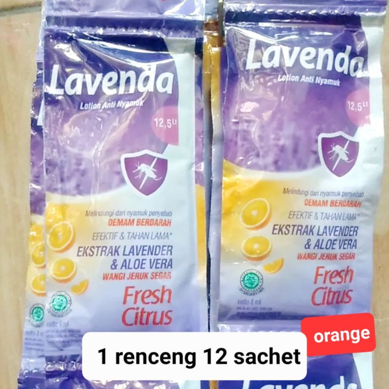 LAVENDA LOTION ANTI NYAMUK 1renceng isi 12 SACHET