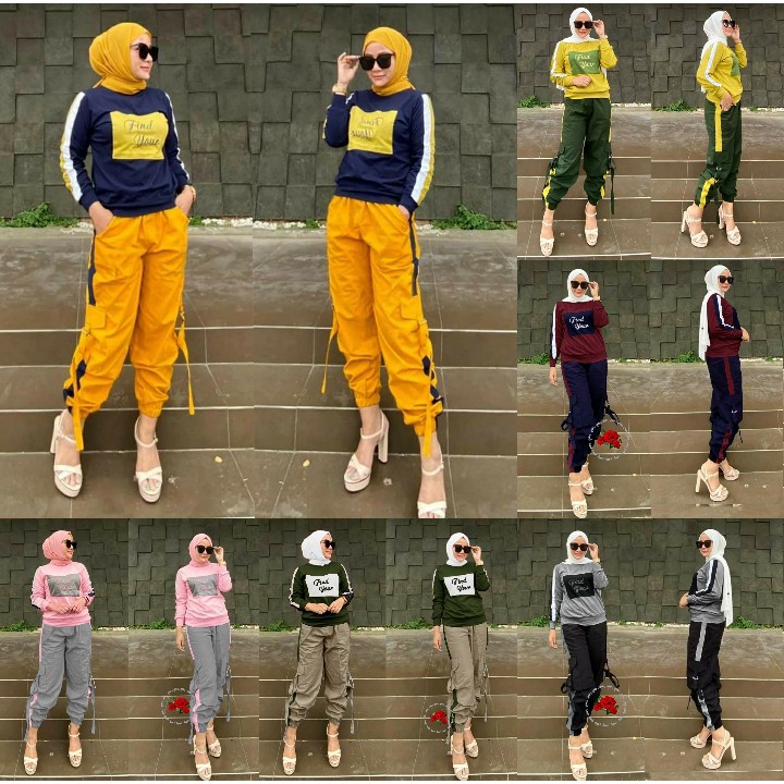 *[IJFK] Setelan Wanita Muslim / Setelan Hijab Ootd Training / Baju Stelan Wanita / Stelan Olahraga