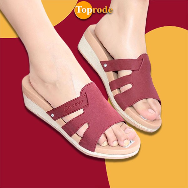 SANDAL WEDGES TALI CASUAL TERBARU MURAH SELOP SLOP SLIP SELIP TINGGI KEKINIAN CEWEK KARET WANITA TY03A