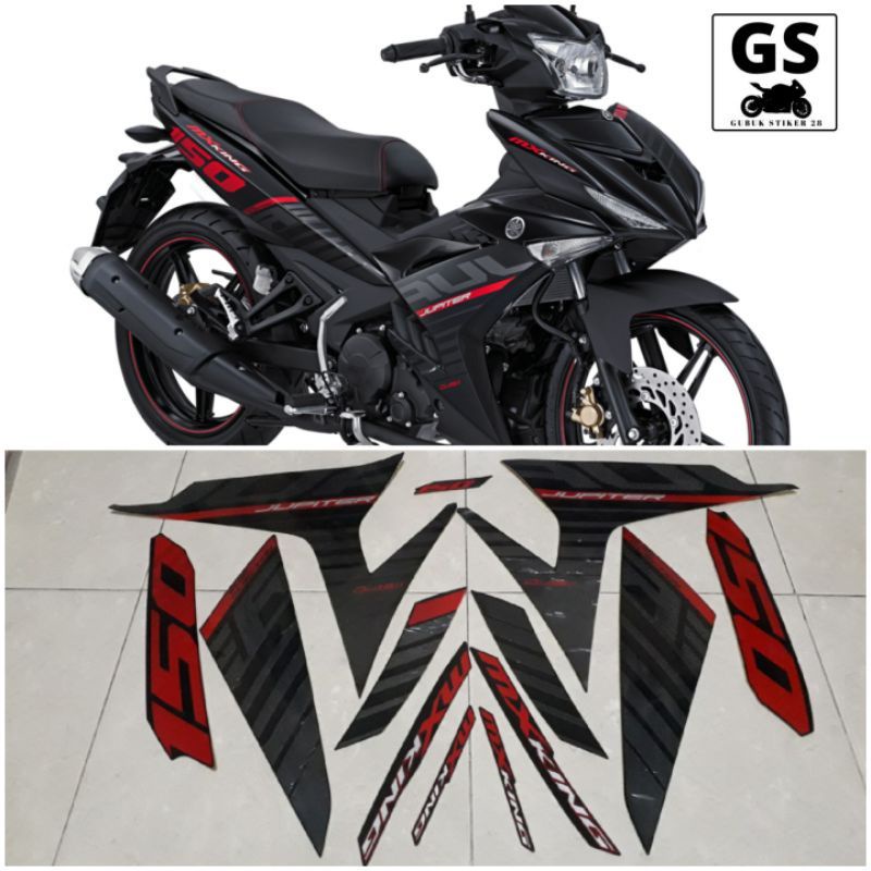 striping sticker lis standar motor yamaha mx king 2015-2016 warna putih-hitam-merah