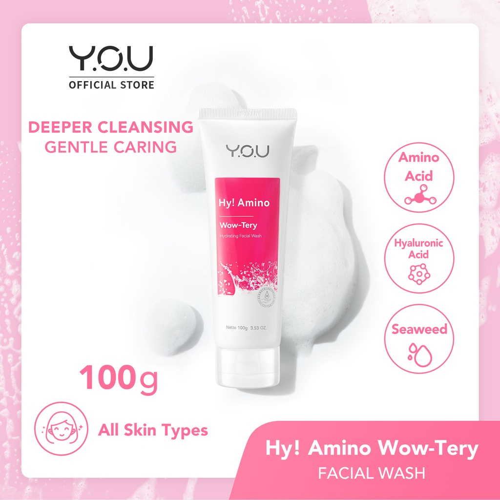 Y.O.U Hy! Amino Facial Wash | Hydrating | Anti Acne | Oil Control | Brightening 100g