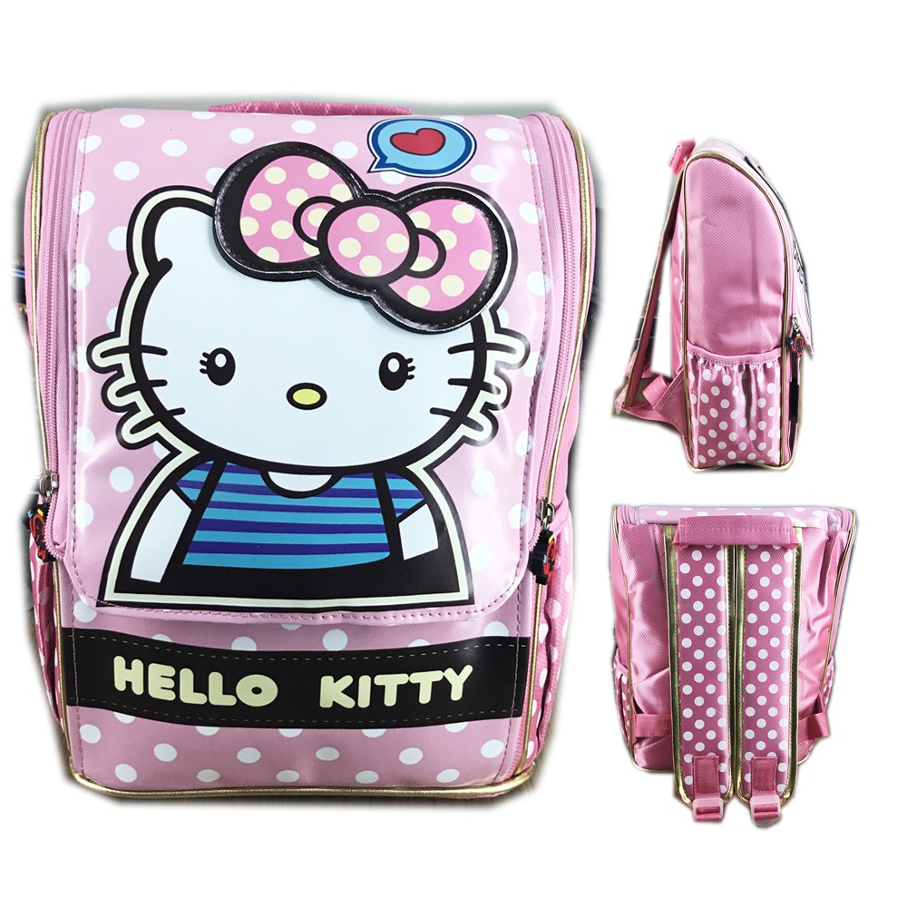 FREE ONGKIR + PROMO TERMURAH !!! Tas Ransel Sekolah TK Hello Kitty Jepang Rose Gold Polkadot