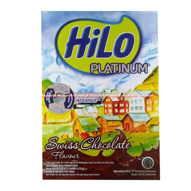 HILO Platinum Swiss Chocolate 420gr Coklat Susu Hilo Platinum Swis Chocolate Susu Tinggi Kalsium Hailo