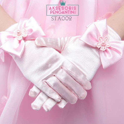 [READY STOCK] AKSESORIS PESTA SARUNG TANGAN ANAK WEDDING GLOVES PINK STA002