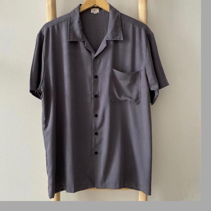 Terbagus.. ~KEMEJA POLOS LENGAN PENDAK HAWAIAN CLASSIC SHIRT KEMEJA PANTAI RAYON kemeja krah piama p
