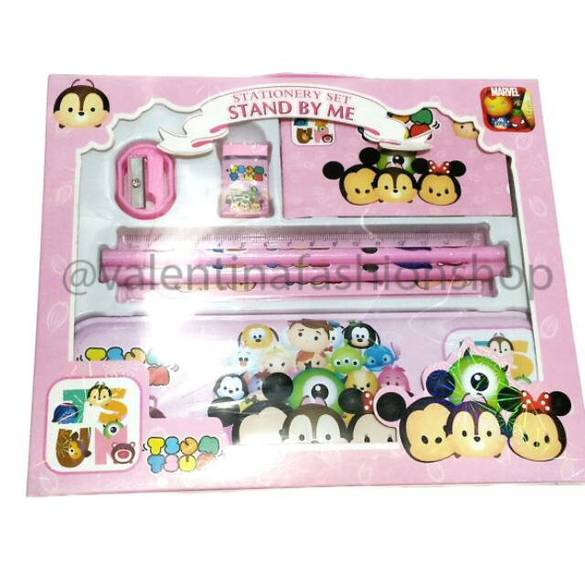 

Tsum tsum stationery set pink