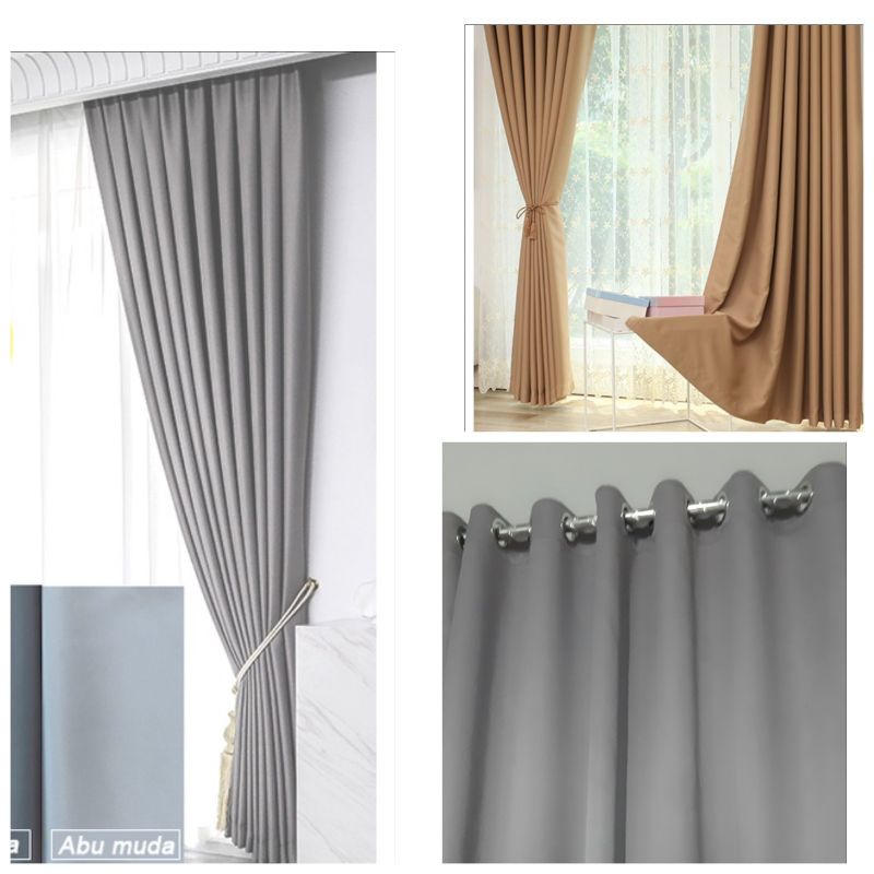 gorden polos tanpa motif blackout | Hordeng Blackout Polos Pintu Kamar Gorden Jendela Polos Glossy P