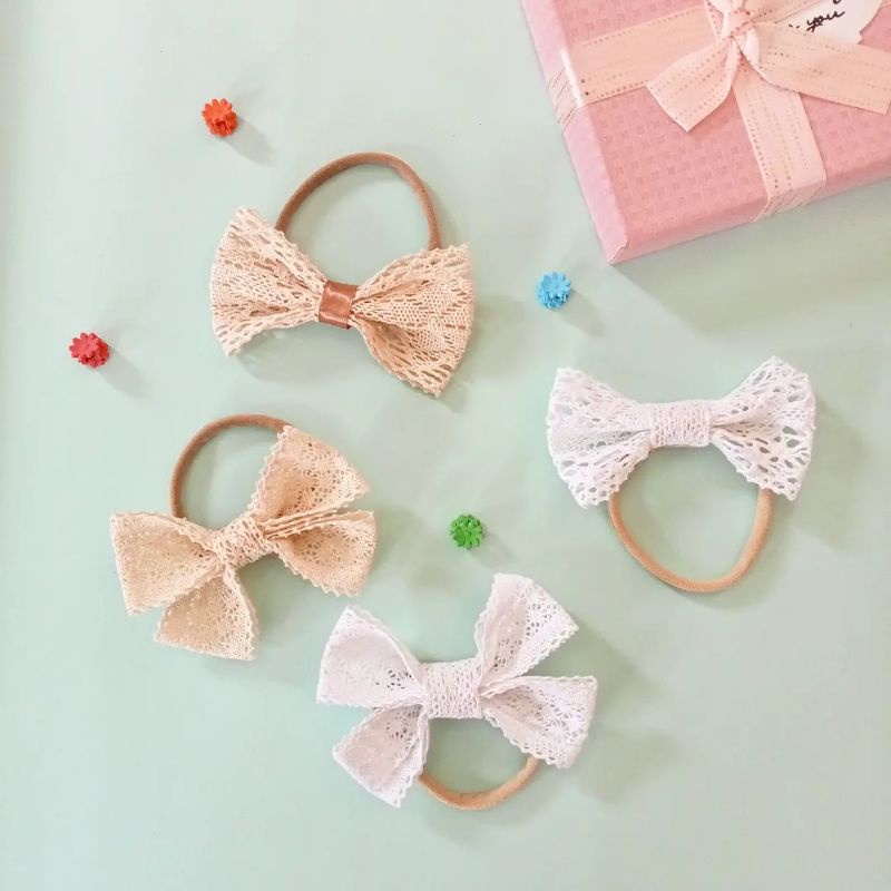 Headband vintage bayi pita besar nylon USA premium/bandana renda bayi/bando bayi