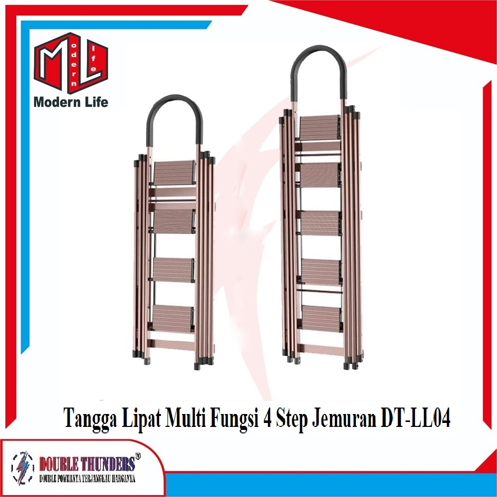 Tangga Lipat 4 Step 90cm Portable Serba Guna DT-LL04 2in1