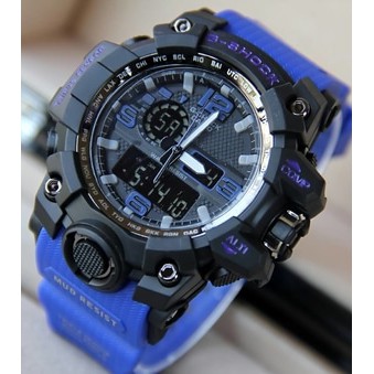 WATER RESIST G-Shock GWG 1000 Gshock Digital Double Time Rubber Jam Tangan Pria-Karet Biru