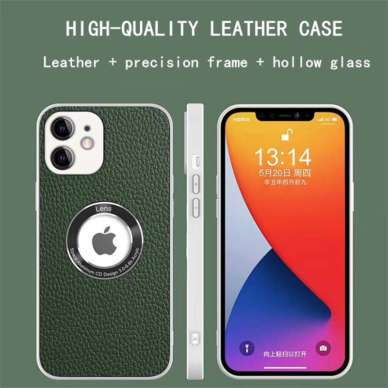 Casing iPhone 12 Pro MAX i11 Pro MAX X XR XS MAX 7 8 Plus Full cover Bahan Kulit Aksen Hollow