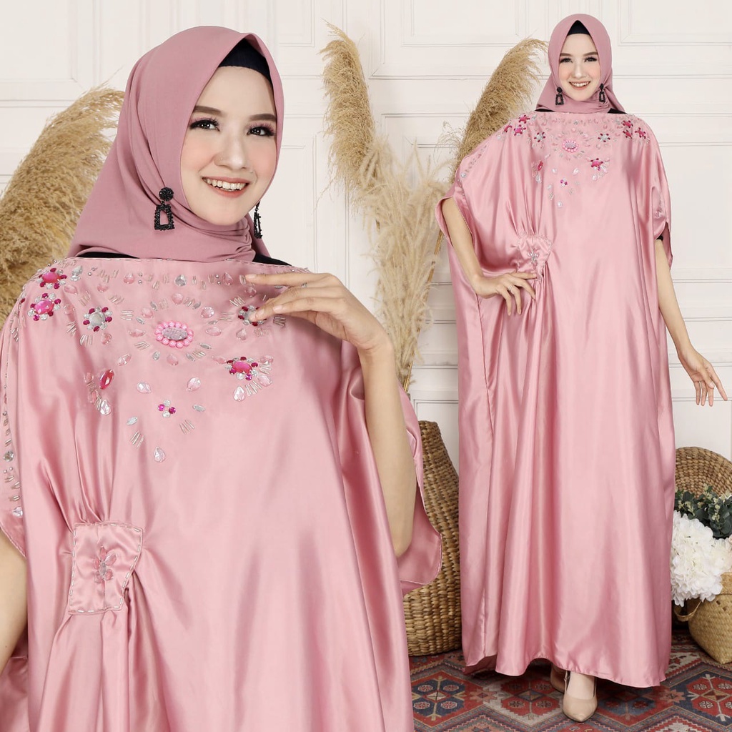 HOPYLOVY - Kaftan Lestari Manik &amp; Mote bahan Velvet Roberto