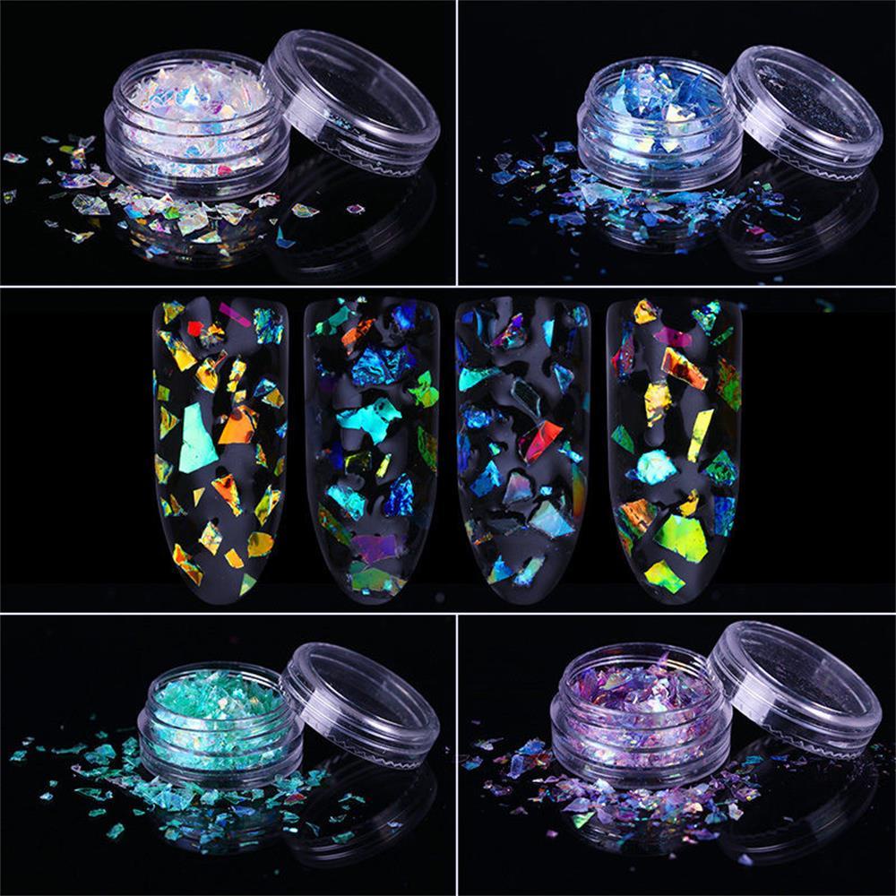 TOP 4kotak /Set Kuku Glitter Fashion Kecantikan DIY Art Kertas Kaca