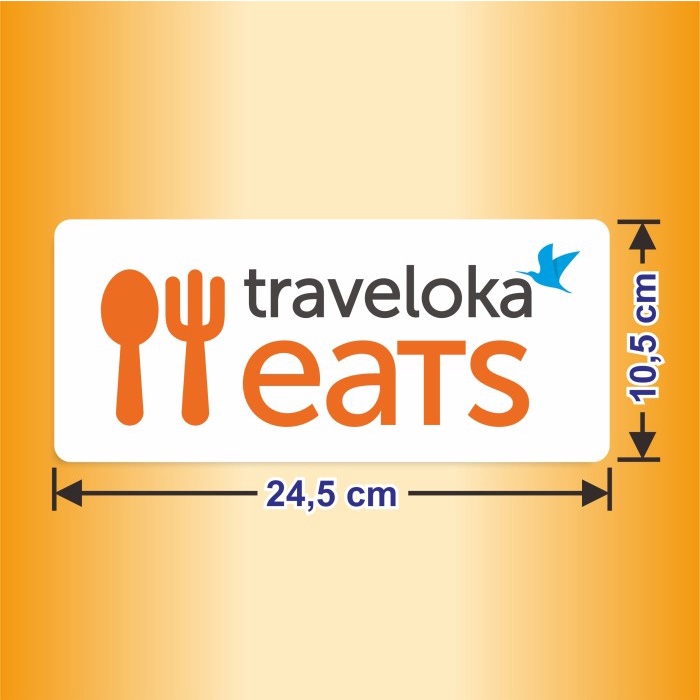 

Sticker Sign Kaca Dinding Traveloka Eats Food vinyl stiker label tahan air 24,5 x 10,5 cm