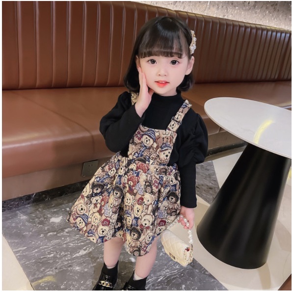 Dress tutu dress lengan panjang anak perempuan KUCING HAMIETS BIG