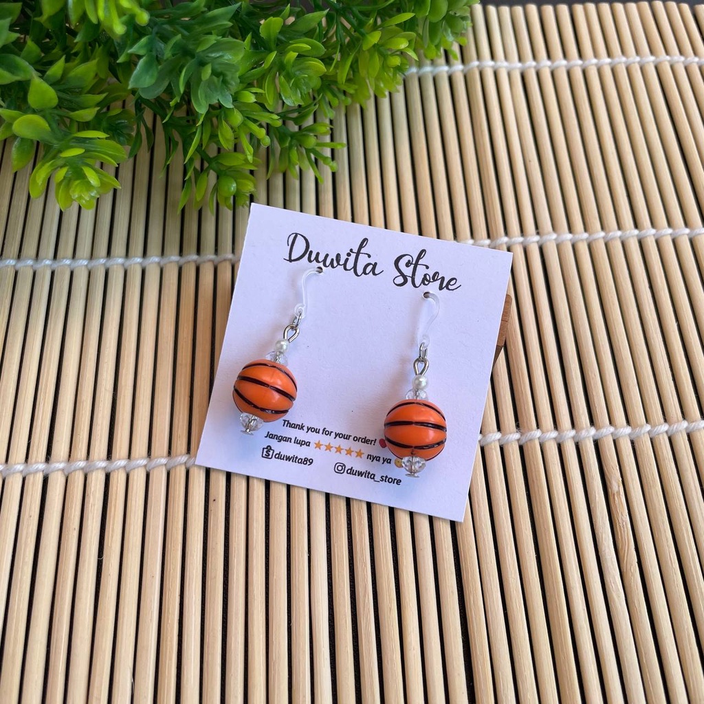 HANDMADE ANTING ANAK/DEWASA KAITAN PLASTIK MOTIF BASKET(SILVER)