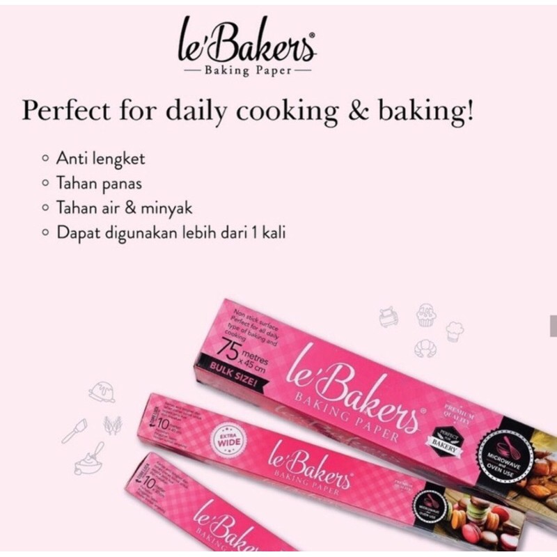 Le Bakers Baking Paper Kertas Roti Anti Lengket Kertas Minyak