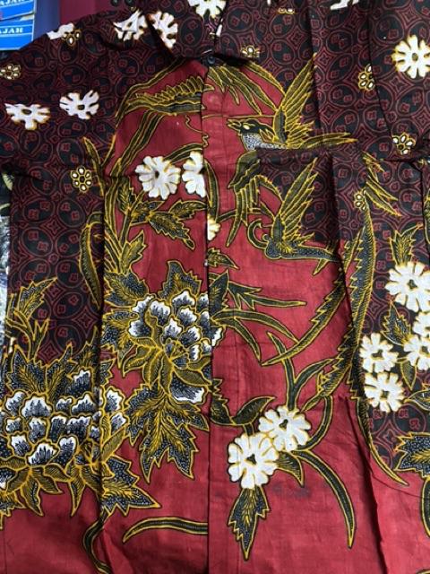 Diskon Bswart Batik Hrb026 Kenongo Hem Pendek Padi Pekalongan M L Xl Batik Pria Murah Modern Grosir