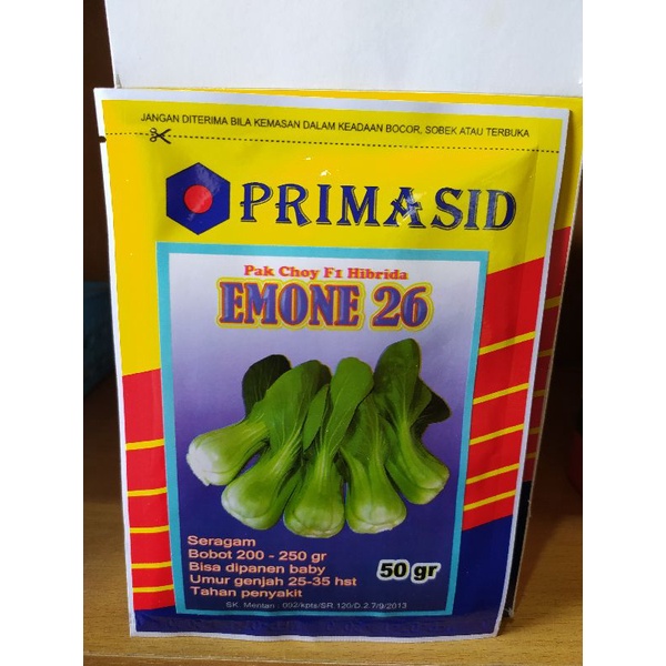 Benih Bibit Pakcoy Hibrida Emone 26 Kemasan 50Gr Original Pack Primasid