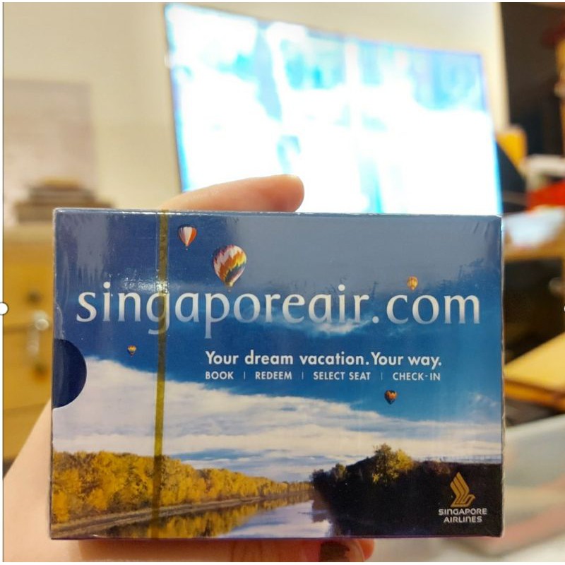 PLAYING CARDS SINGAPORE AIRLINES EVA AIR KARTU REMI DOMINO CARDS