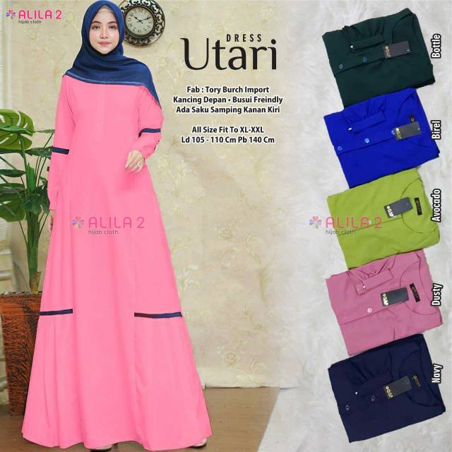 UTARI DRESS / ORI BY ALILA / BEST SELLER / DRESS / GAMIS / CASUAL / MURAH