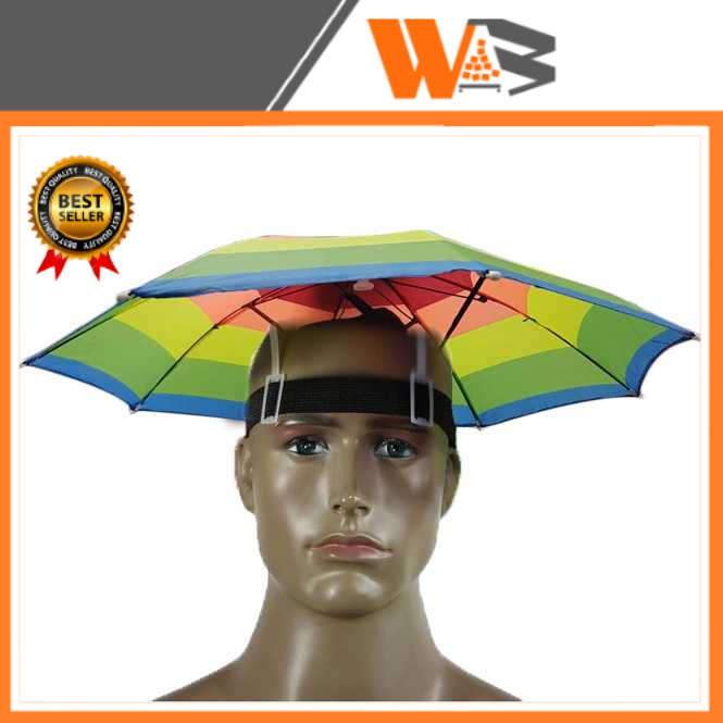 COD Topi Payung Umbrella Hat / Payung Kepala / Payung Hujan Mini / Payung Hujan Dewasa / Topi Payung Hujan Portable