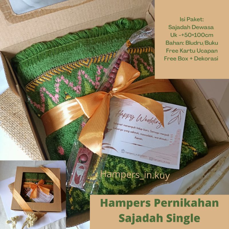 Hampers Sajadah Packing Cantik Gift Box Paket Sajadah Single untuk Hampers Pernikahan/Wedding