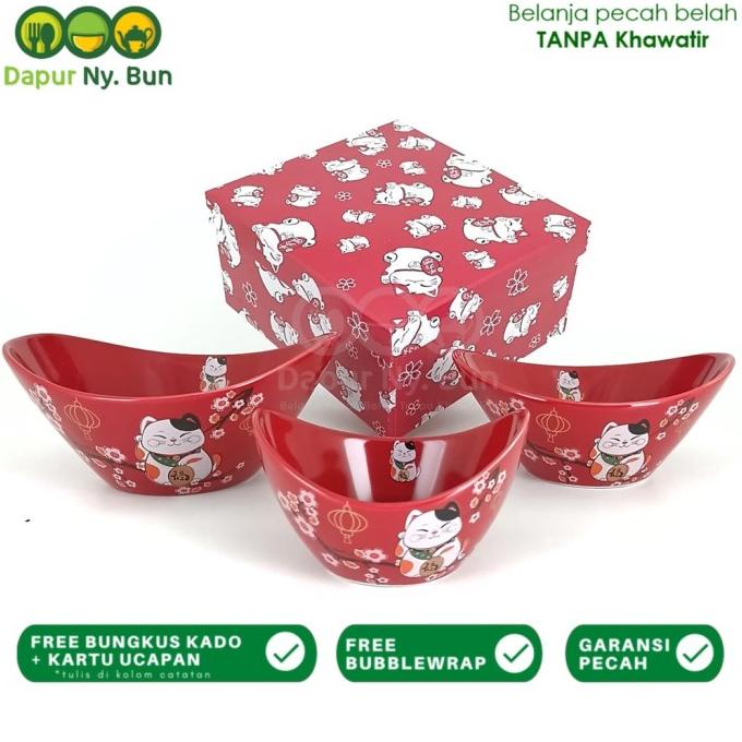 

Paket Eksklusif 3 Pcs Mangkok Chinese Gold Lucky Cat / Gift Hampers .