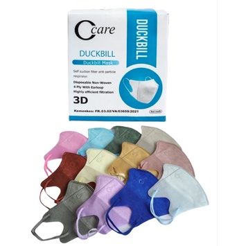 masker duckbill c-care 4ply warna warni isi 50 pcs