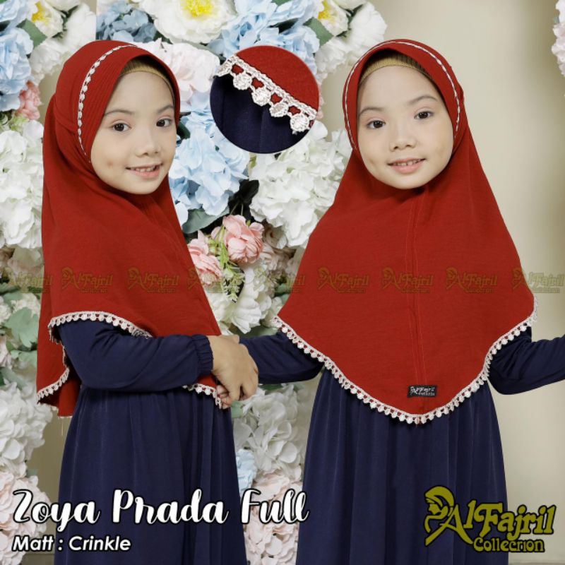 ZOYA PRADA FULL AL FAJRIL / JILBAB ANAK /HIJAB ANAK / JILBAB INSTAN ANAK / HIJAB INSTAN ANAK / JILBAB ANAK PET / BERGO ANAK / JILBAB BERGO ANAK