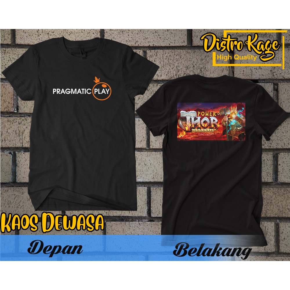 Baju Kaos Pria Db Pragmatic Play Thor Megaways Lengan Pendek Ukuran Dewasa Unisex Cotton Combed 30s 