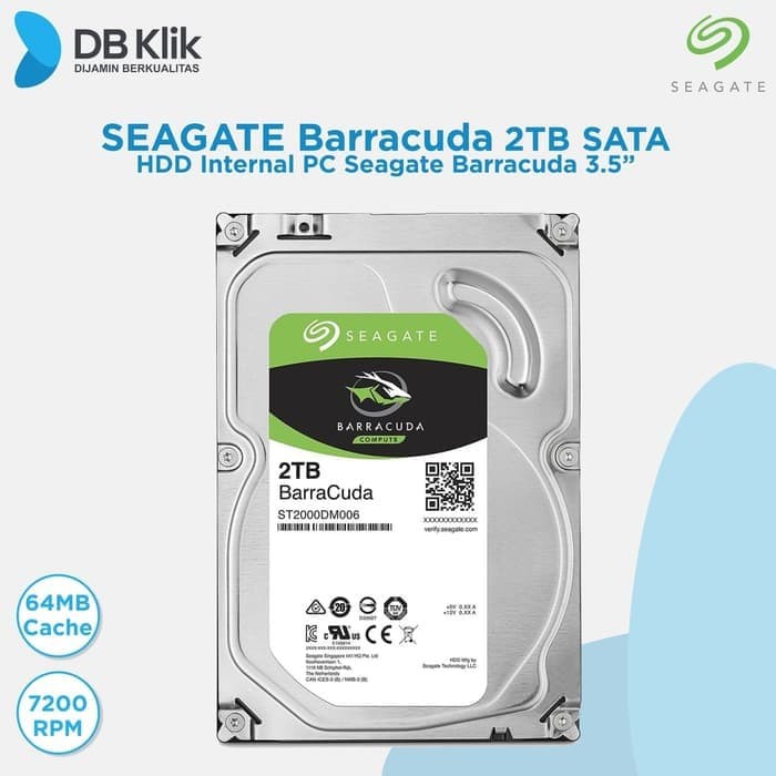 Hardisk Internal Seagate Barracuda 2TB 3.5inch |