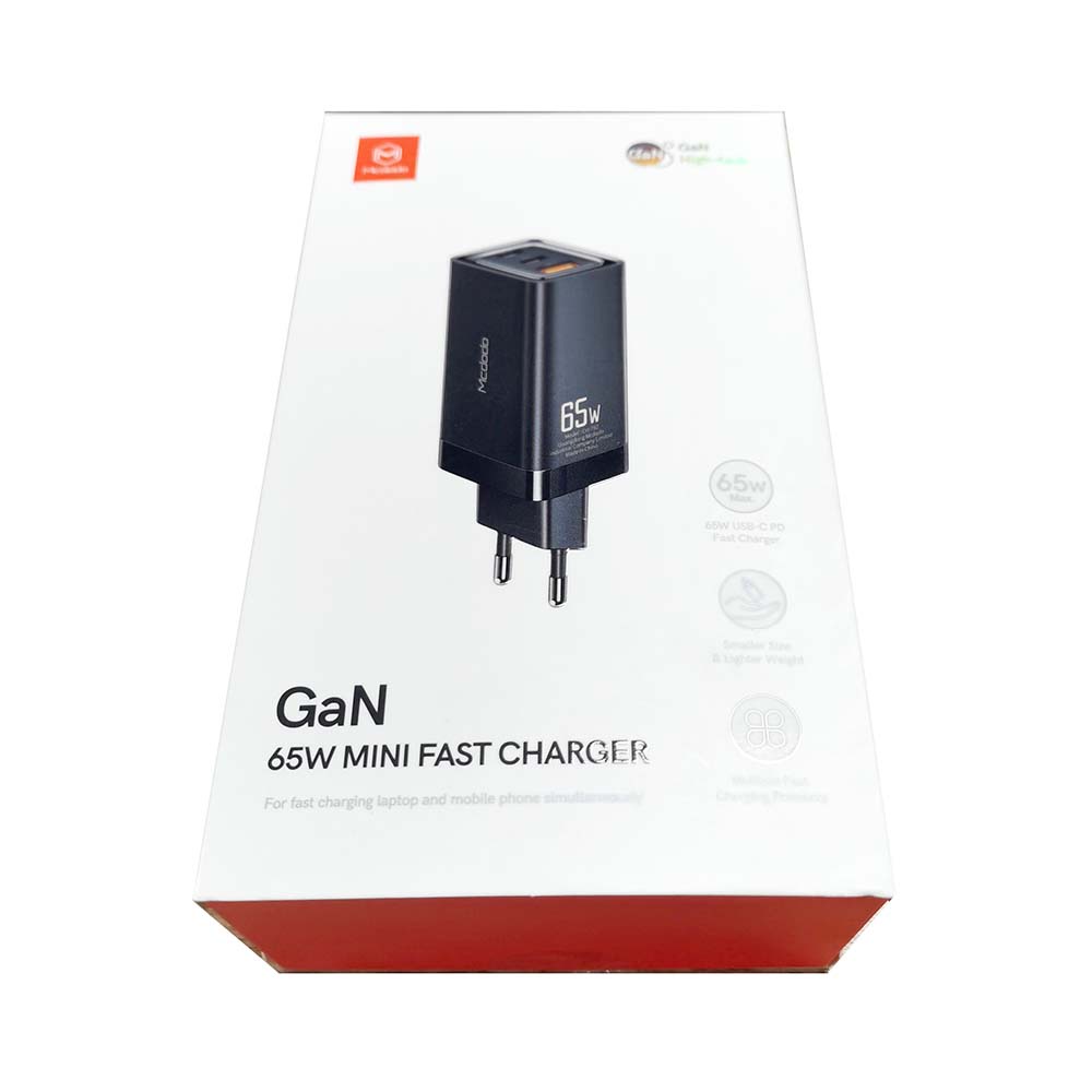 MCDODO GaN Charger USB Type C QC4 PD 3 Port 65W - CA-792 - Black