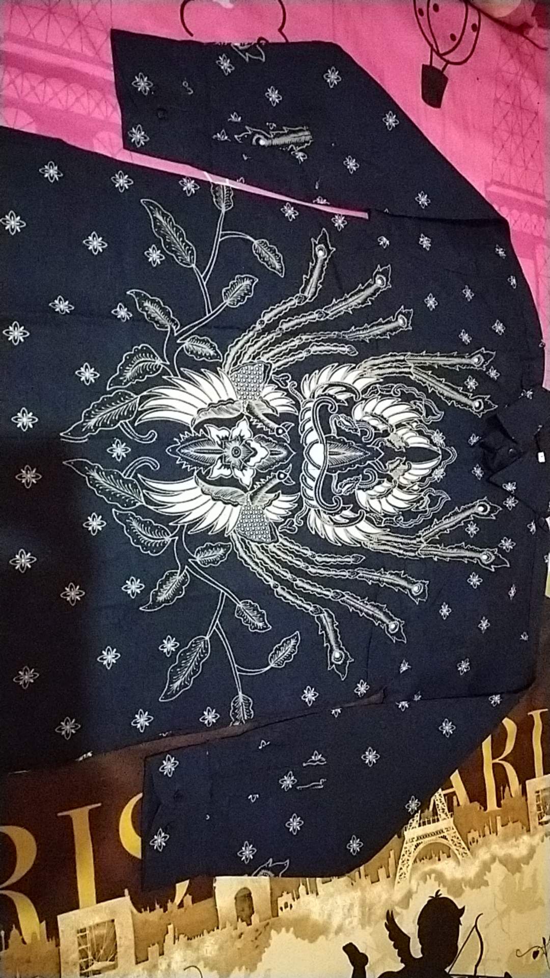 Arfana Navy Kemeja Batik Pria Full Furing Bahan Katun Sragenan