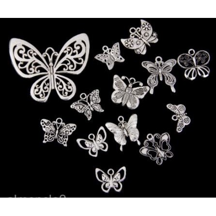 Butterfly Shapes Charms - Charm Bentuk Kupu-kupu (12pcs)