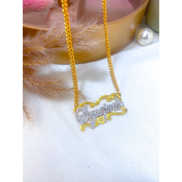 PROMO KALUNG NAMA GOLD LAPIS EMAS 23 K GRAFIR FASHION MALAY (KLN-117)