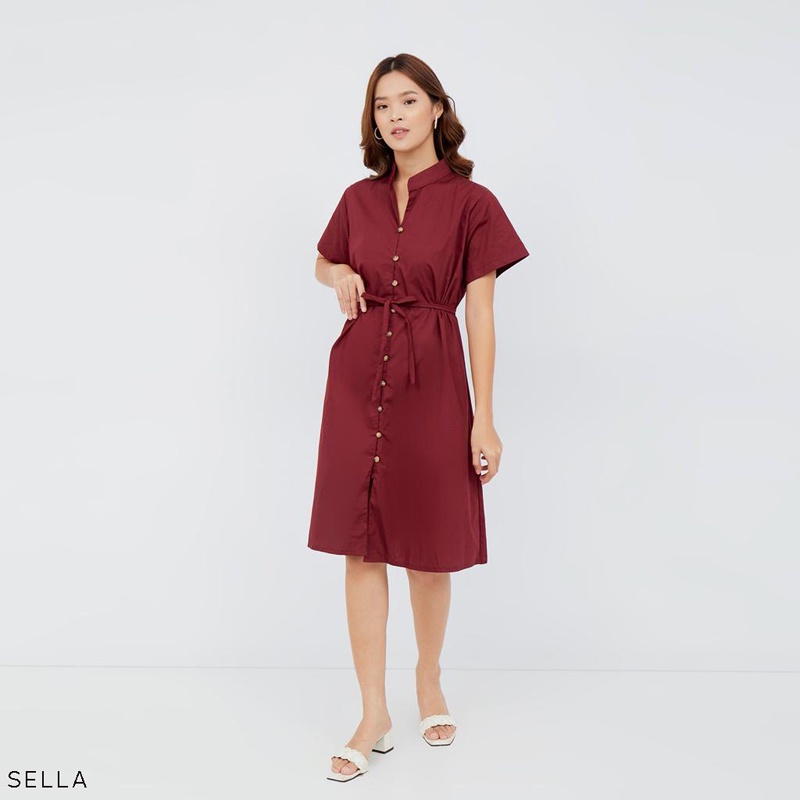 Evercloth Sella Dress Wanita Terusan Modern Gaun Wanita