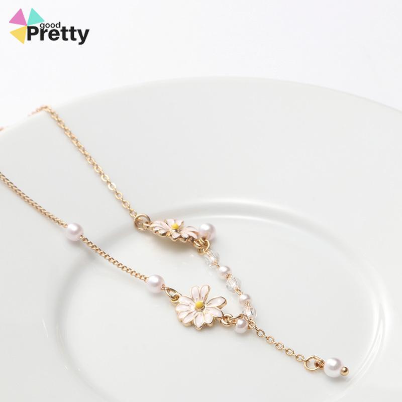 Personalized Anggrek Bunga Daisy Kalung Bunga Kupu-kupu Rantai Klavikula Serbaguna Feminin - PD