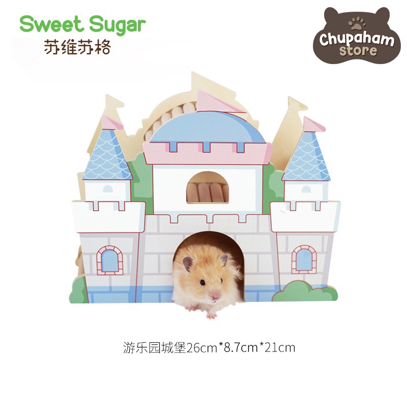 Sweet Sugar Wooden House Collection / Hideout Hamster Gerbil Kayu Lucu Import Rumah Kayu Aksesoris Kandang Hamster-Hams Kingdom