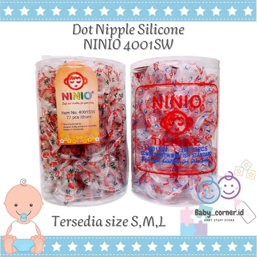 Ninio Dot Nipple Silicone Silikon Size S M L