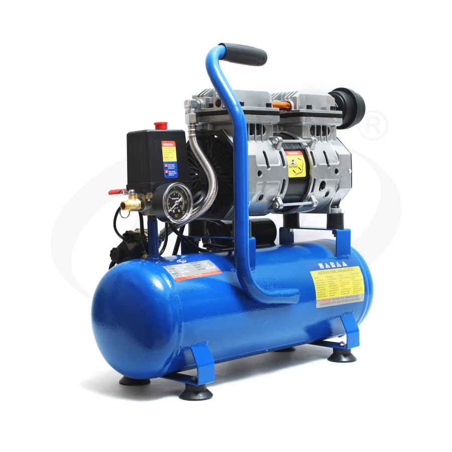 PAKET LENGKAP MESIN KOMPRESOR LISTRIK 7 ITEM Air Compressor Direct Kompresor Angin Listrik 1 HP 9L Oilless Silent