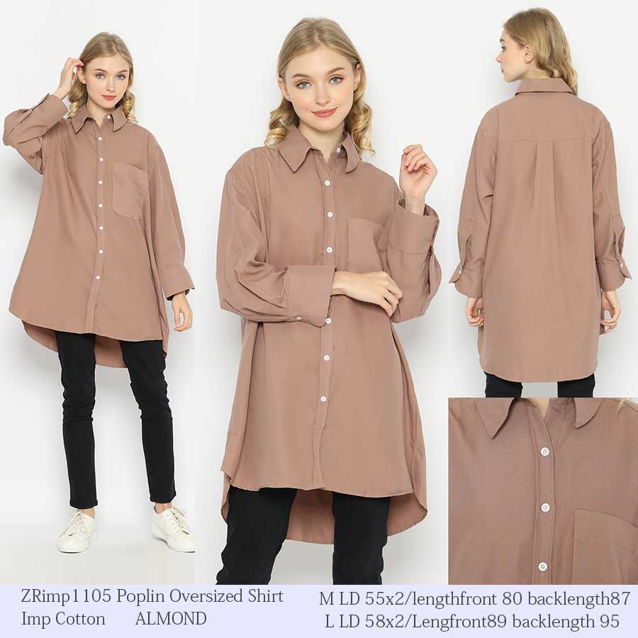 KEMEJA WANITA UNIQLO GU765 GU796 OVERSIZED LONG SHIRTS-5